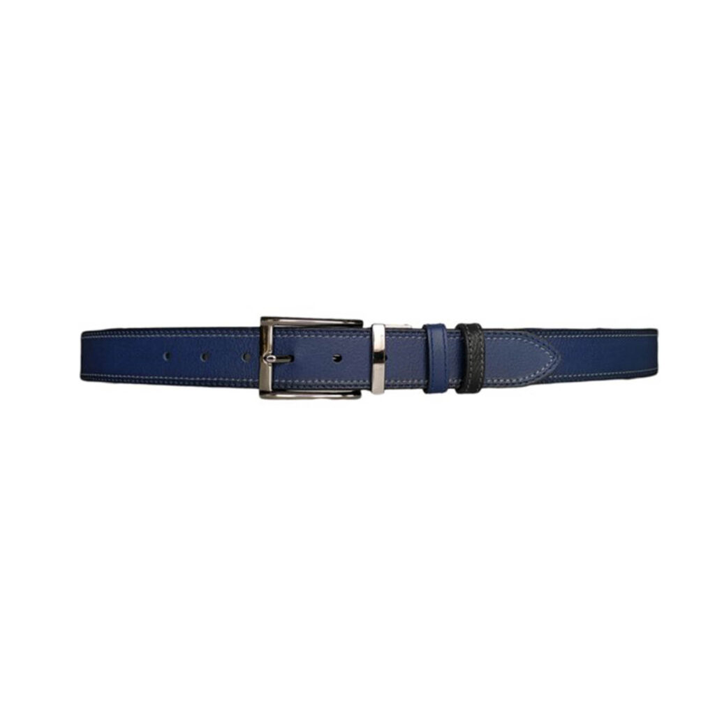 Buy Blue Black Reversible Gents Belt Pebbled Calf Leather