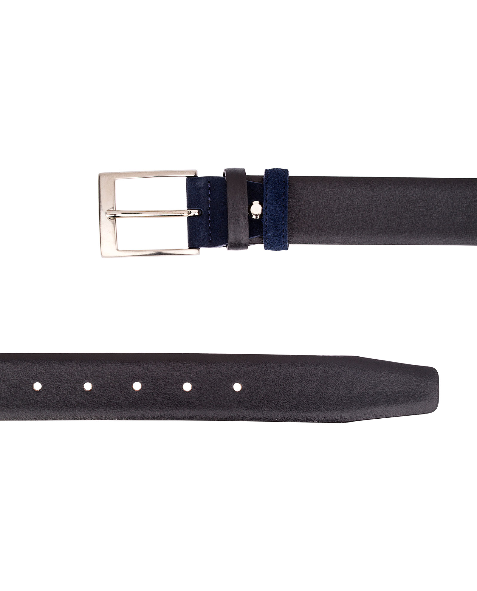 Buy Black Men's Leather Belt with Blue Suede | LeatherBeltsOnline.com
