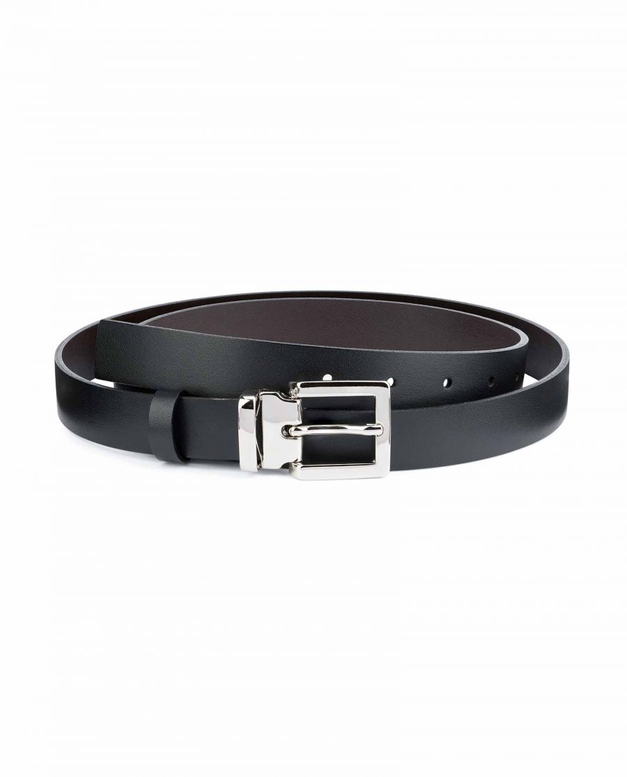 1-Thin-Leather-Belt-Black-Brown-Smooth-Capo-Pelle