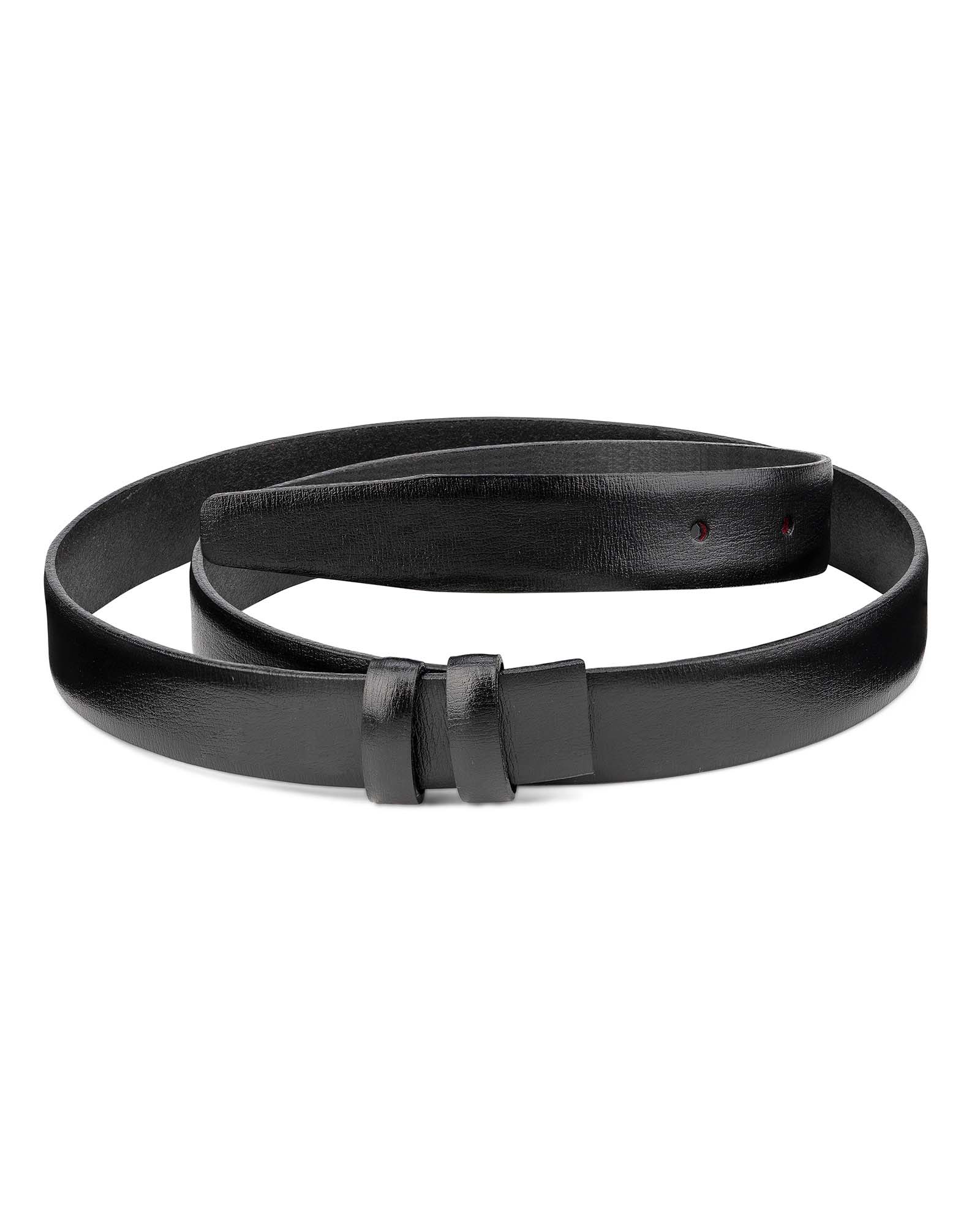 Buy 1 inch Belt Strap | Black Smooth Leather | Free Shipping