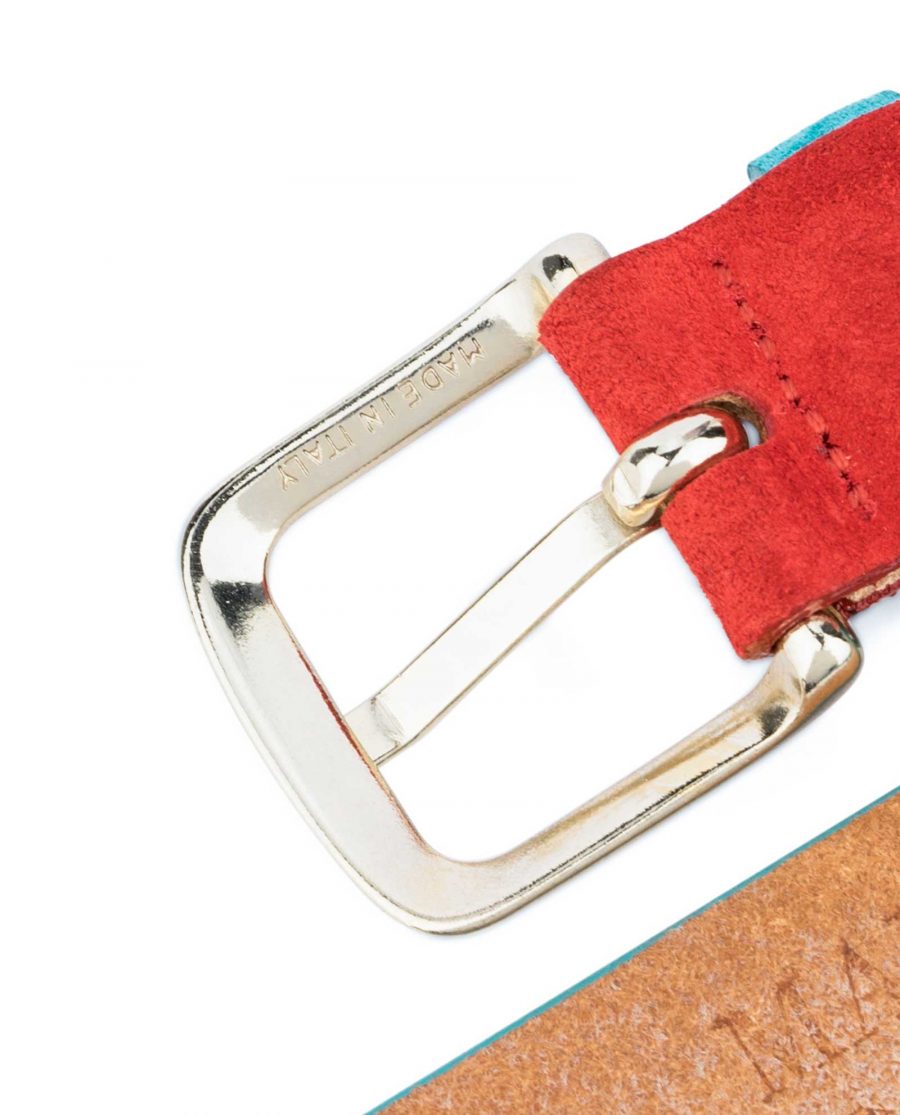 1-inch-Suede-Turquoise-Leather-Belt-with-Red-Made-in-Italy-buckle