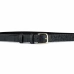 Women's Thin Leather Belt Smooth Black 1 inch Wide 28 / 70 cm - Black | Capo Pelle