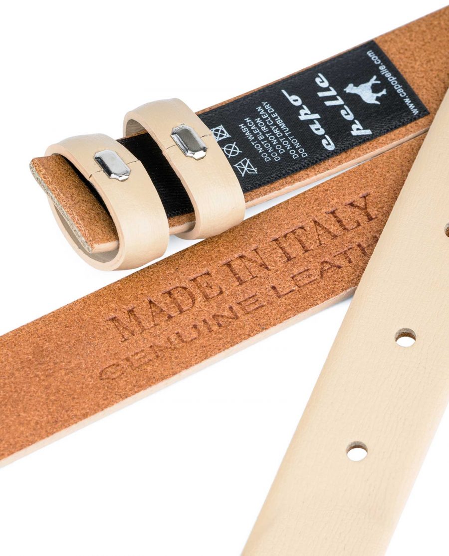 Beige-1-Inch-Wide-Leather-Belt-Strap-Replacement-Heat-stamp