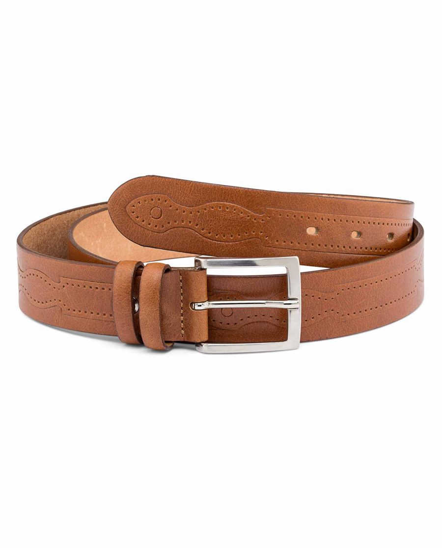 Beige-Embossed-Leather-Belt-Main-picture