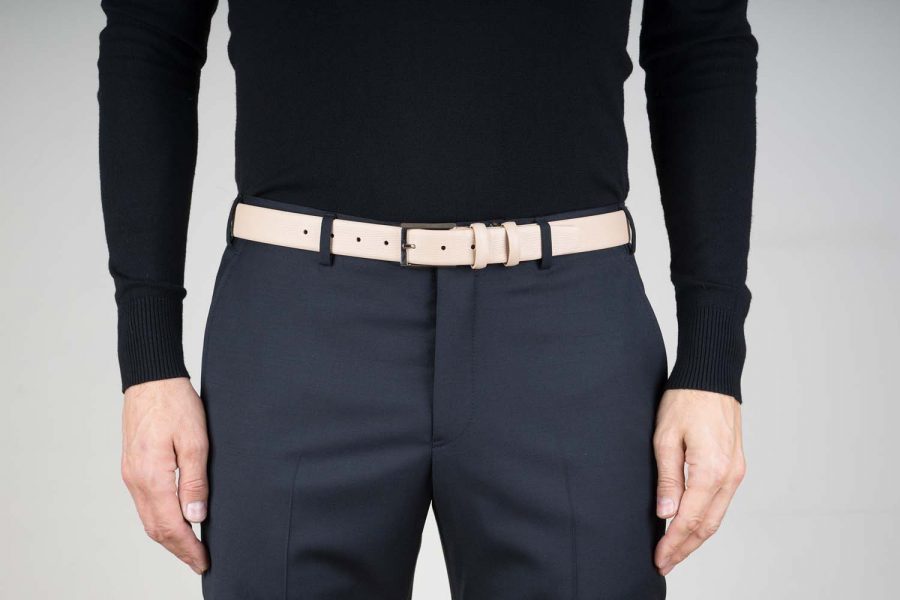 Beige-Leather-Belt-For-Men-Live-on-Pants