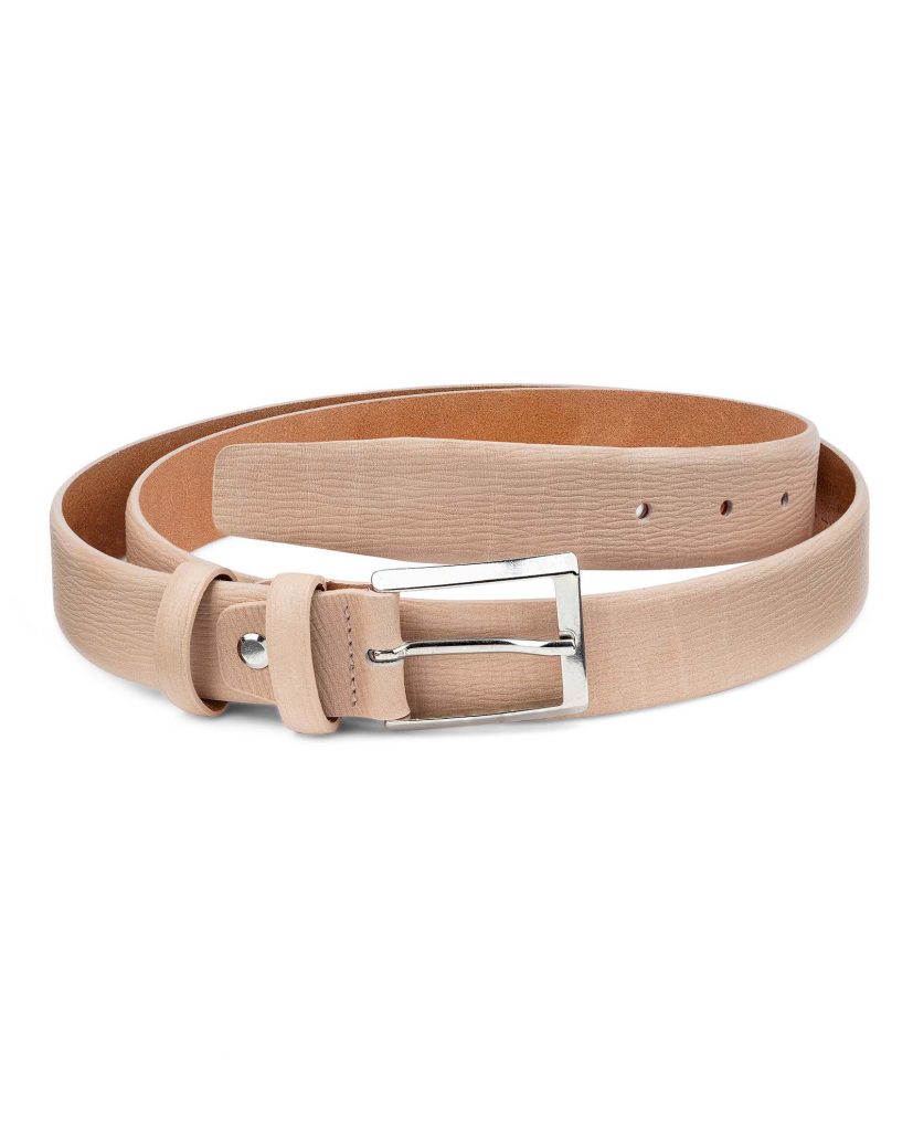 Buy Beige Leather Belt For Men | LeatherBeltsOnline.com | Free Shipping