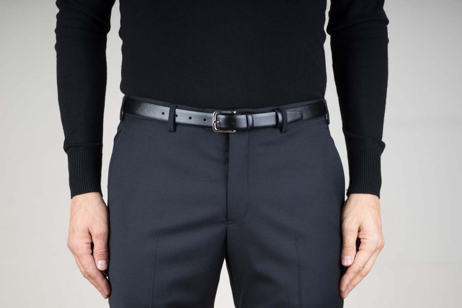 Black-1-inch-Leather-Belt-For-Men-Live-on-Pants