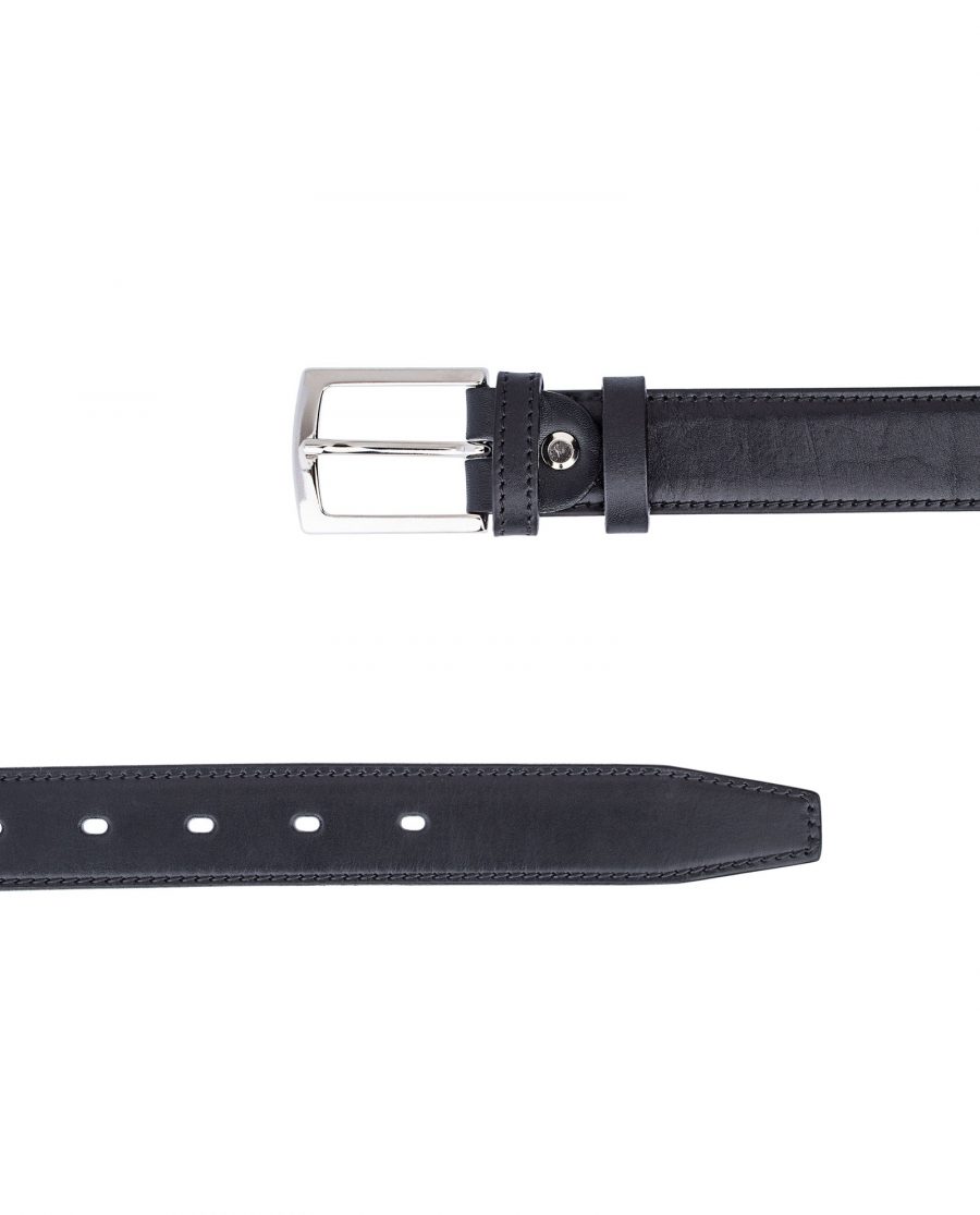 Buy Men's Black Classic Leather Belt - Thin 1.1