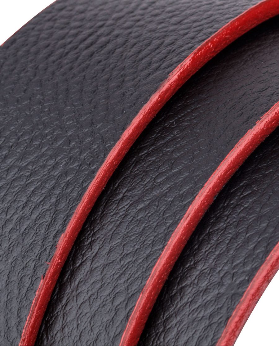 Black-Cowhide-Slide-Belt-Rolled-strap