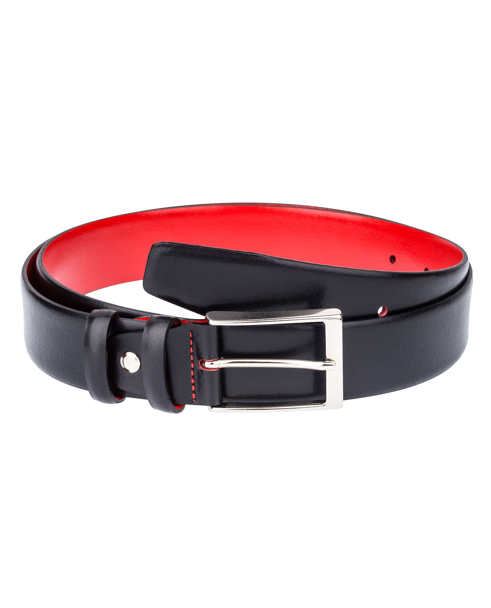 Buy Black Red Men's Leather Belt | Capo Pelle | Free Shipping