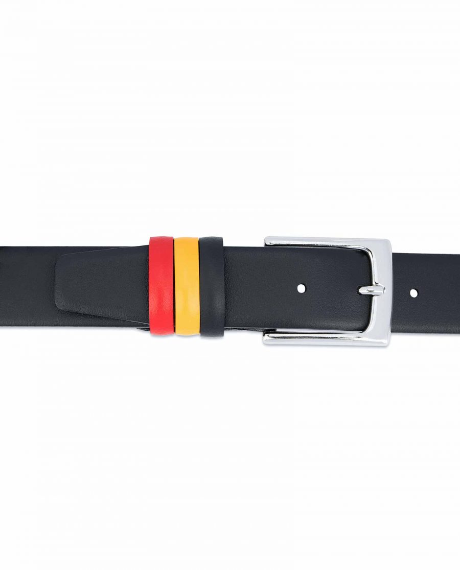 Black-Leather-Belt-with-Belgium-Flag-Colors-On-trousers