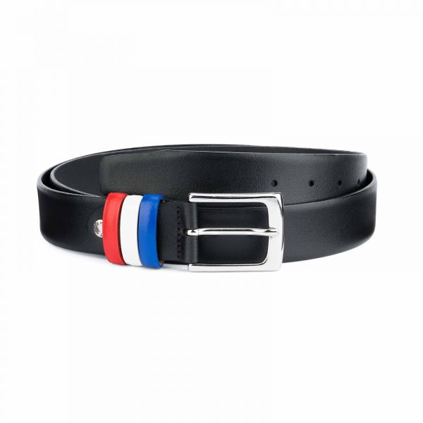 Black-Leather-Belt-with-France-Flag-Colors-Capo-Pelle