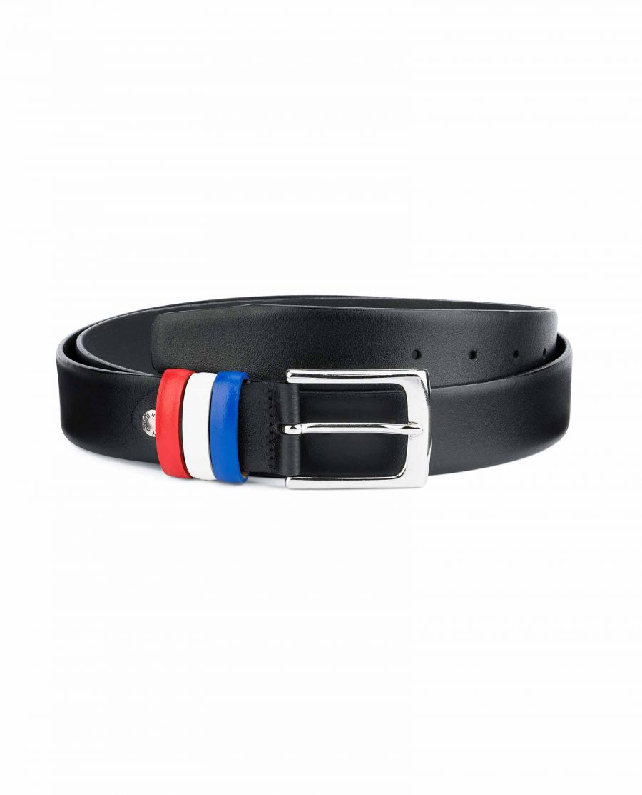 Black-Leather-Belt-with-France-Flag-Colors-Capo-Pelle