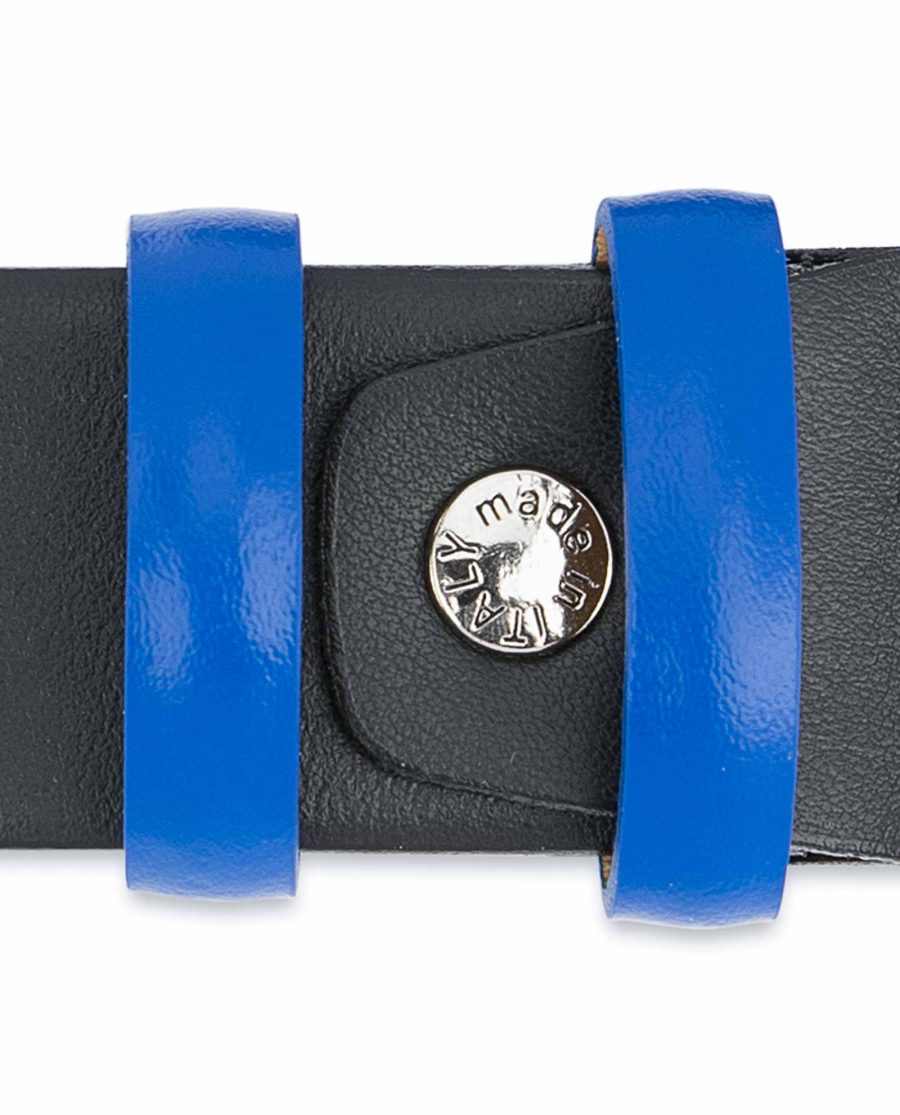 Black-Mens-Belt-with-Blue-Leather-Loops-Screw