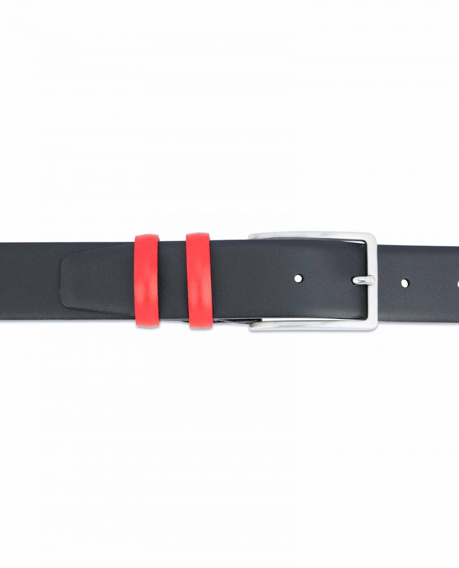 Black-Mens-Belt-with-Red-Leather-Loops-On-pants