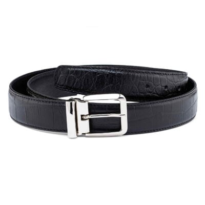 Black-Mens-Croco-Embossed-Belt-Main-picture