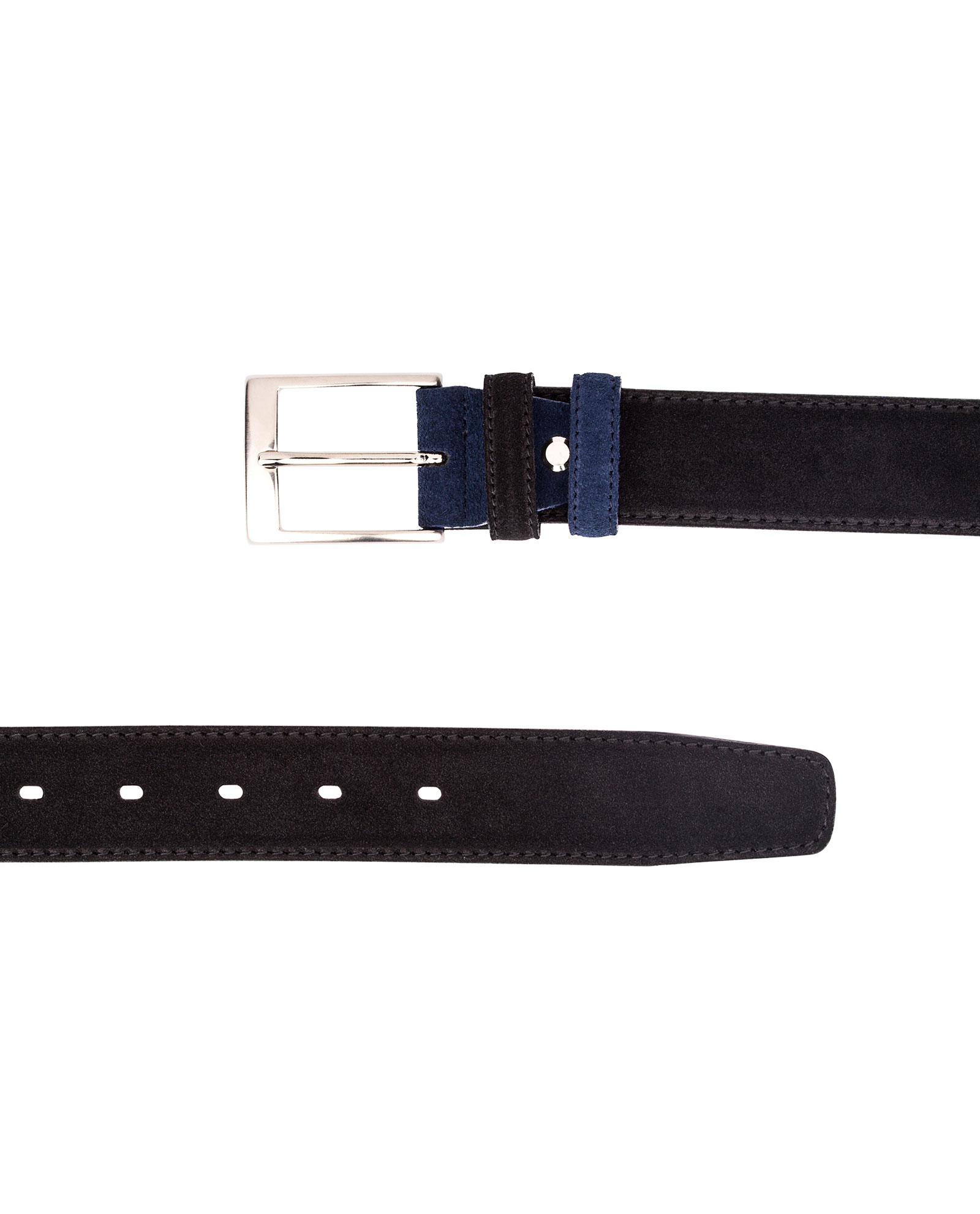 Buy Black Suede Belt with Blue | LeatherBeltsOnline.com | Free Shipping