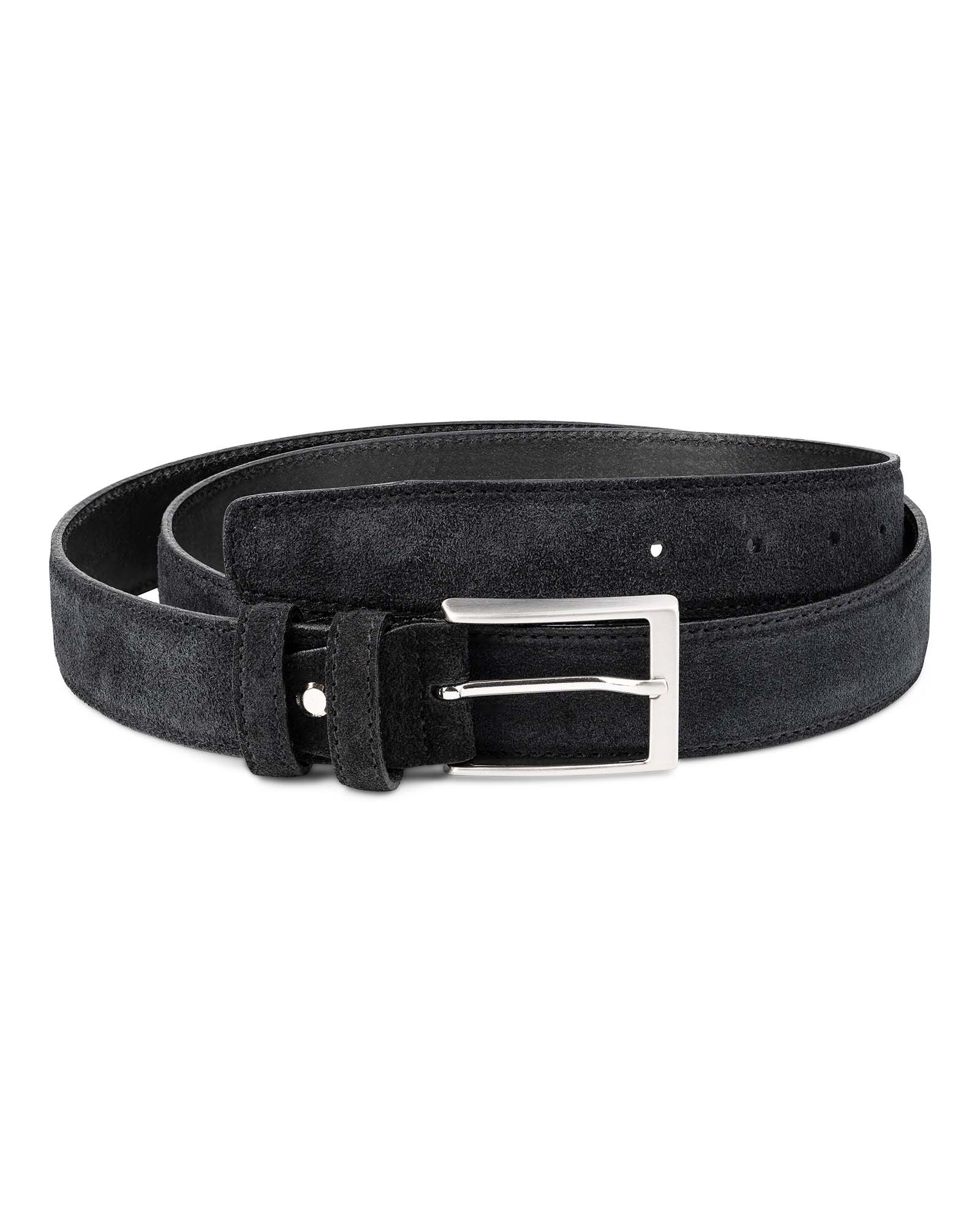 Buy Black Suede Belt Men's 35 mm | LeatherBeltsOnline.com | Free Ship
