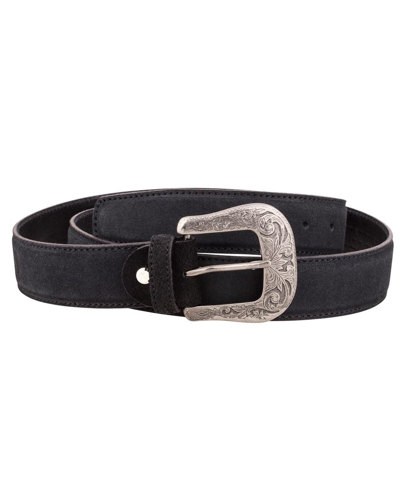 Black-Suede-Western-Belt-First  display picture 1