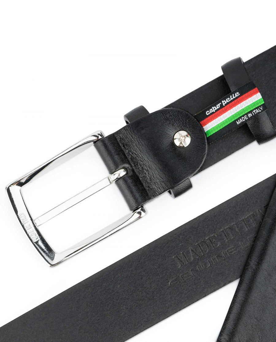 Black-Vegetable-Tanned-Leather-Belt-Capo-Pelle-Heat-stamp