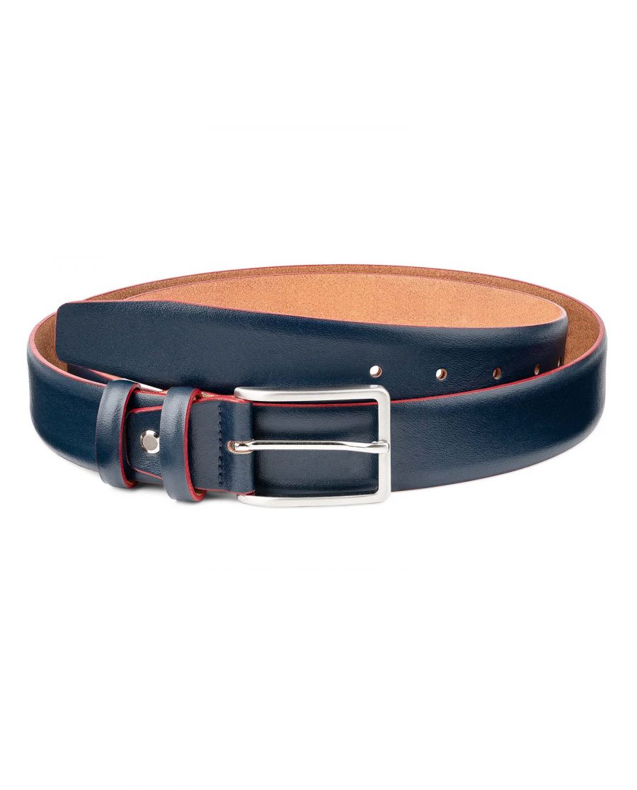 Blue-Leather-Belt-With-Red-Edges-Mens-by-Capo-Pelle-First-picture