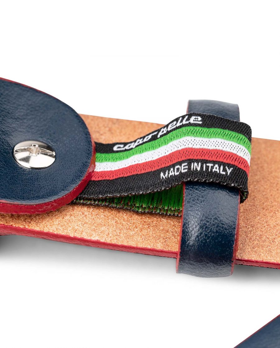 Blue-Leather-Belt-With-Red-Edges-Mens-by-Capo-Pelle-Made-in-Italy