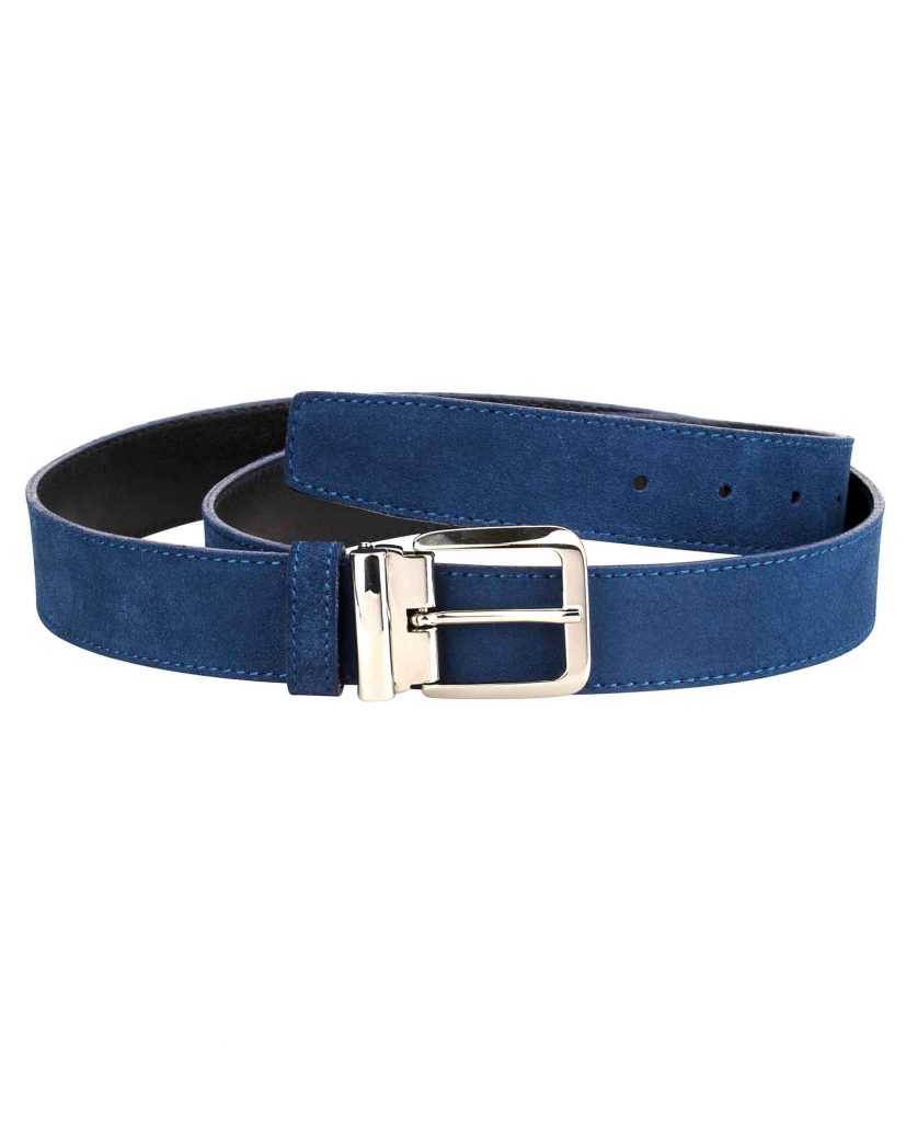 Buy Blue Suede Belt For Men - LeatherBeltsOnline.com - Free Shipping