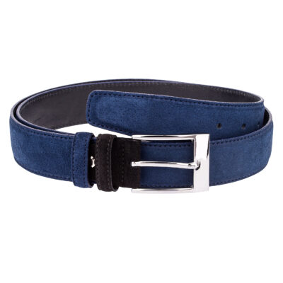 Blue-Suede-Belt-with-Black-buckle-First-picture