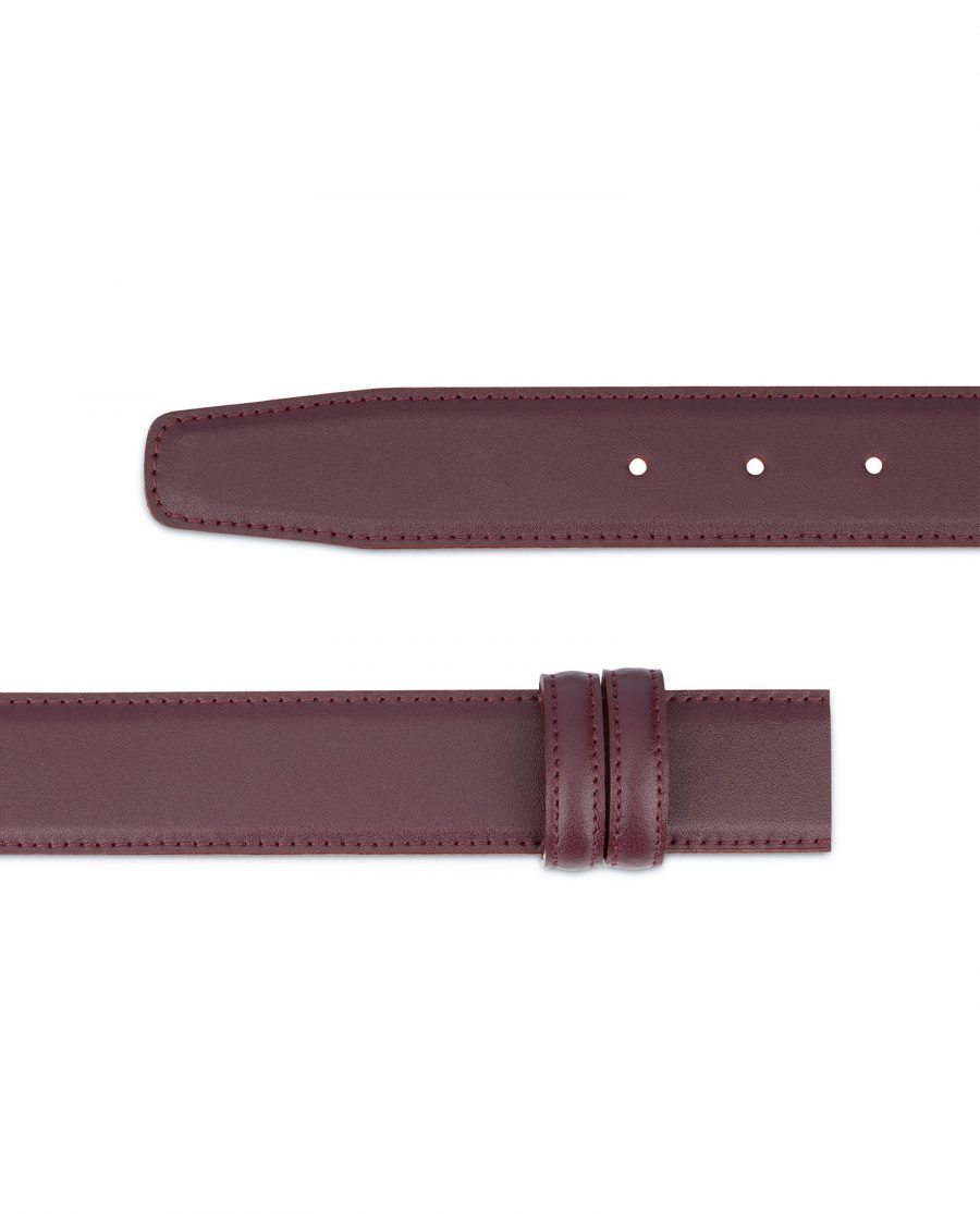 Burgundy Belt Without Buckle Replacement strap 2