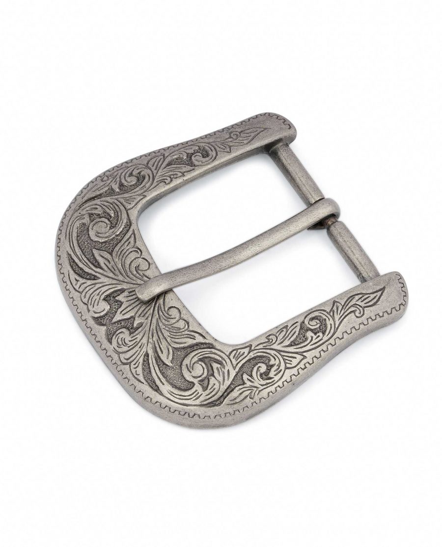 Cowboy-belt-buckle-Western-antique-silver-Heavy-filled-Thick