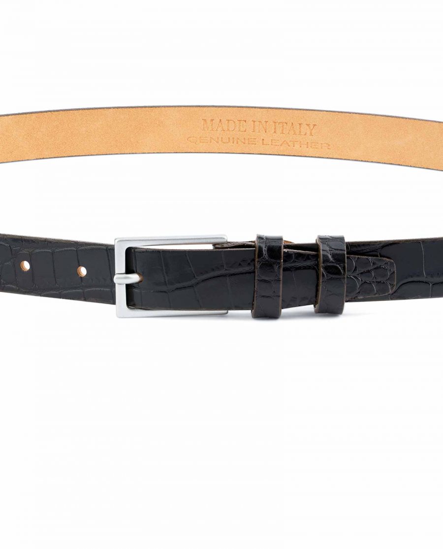 Dark-Brown-Croco-Belt-Embossed-leather-1-inch-On-pants