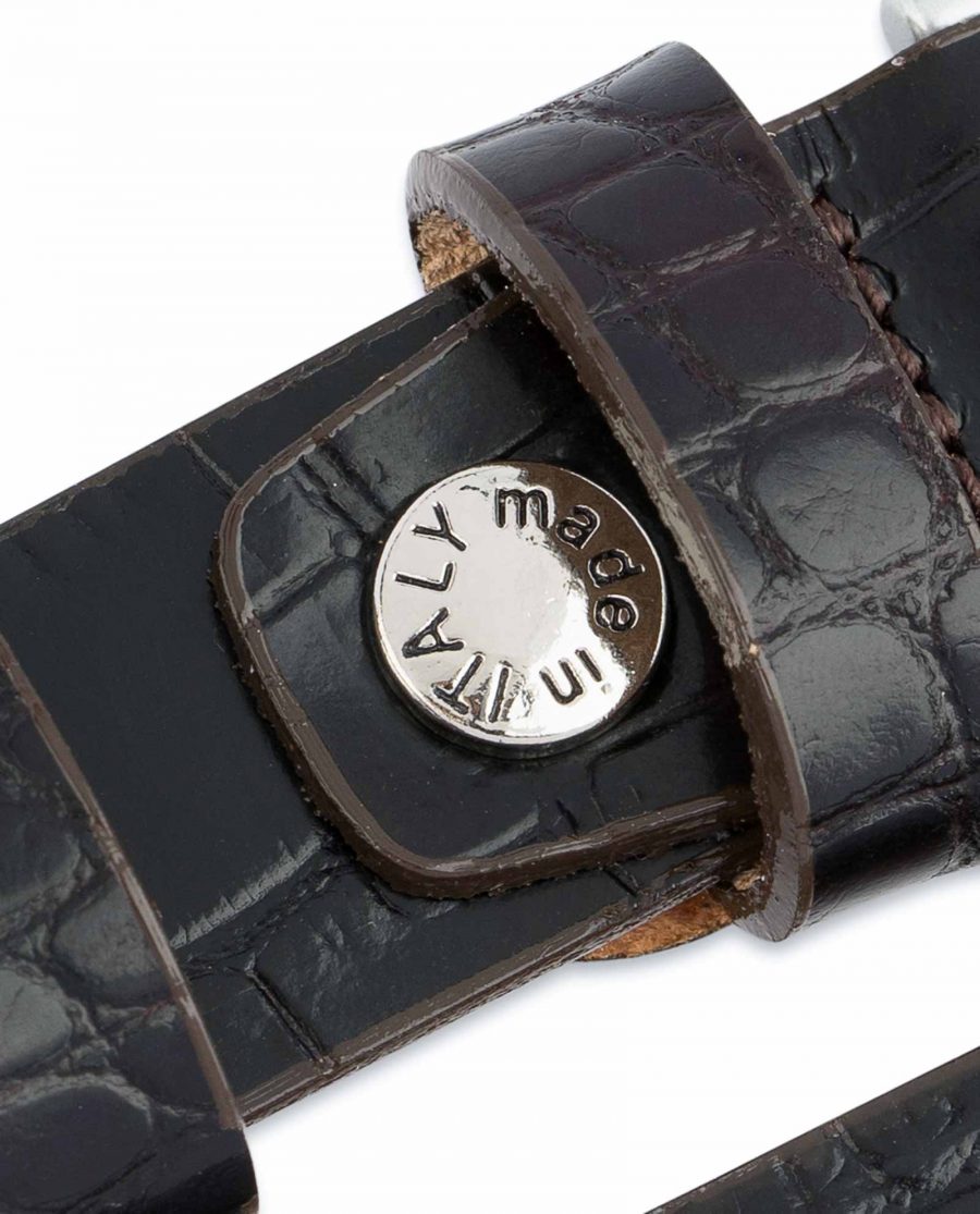 Dark-Brown-Croco-Belt-Embossed-leather-1-inch-Screw-bolt