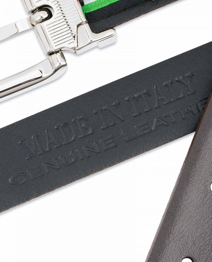 Dark-Brown-Leather-Belt-25-mm-Italian-Buckle-Heat-stamp