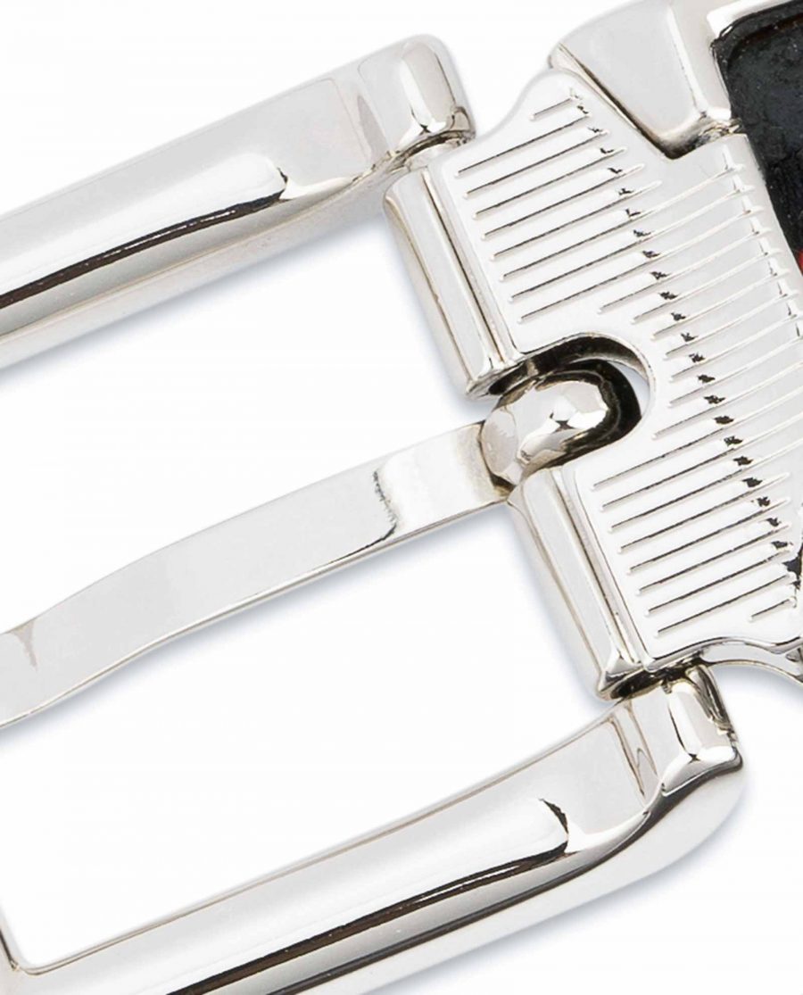 Dark-Brown-Leather-Belt-25-mm-Italian-Buckle-Silver-nickel