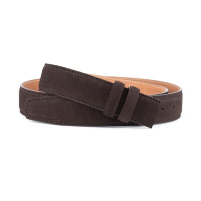 Dark Brown Suede Belt Strap 35 mm replacement 1