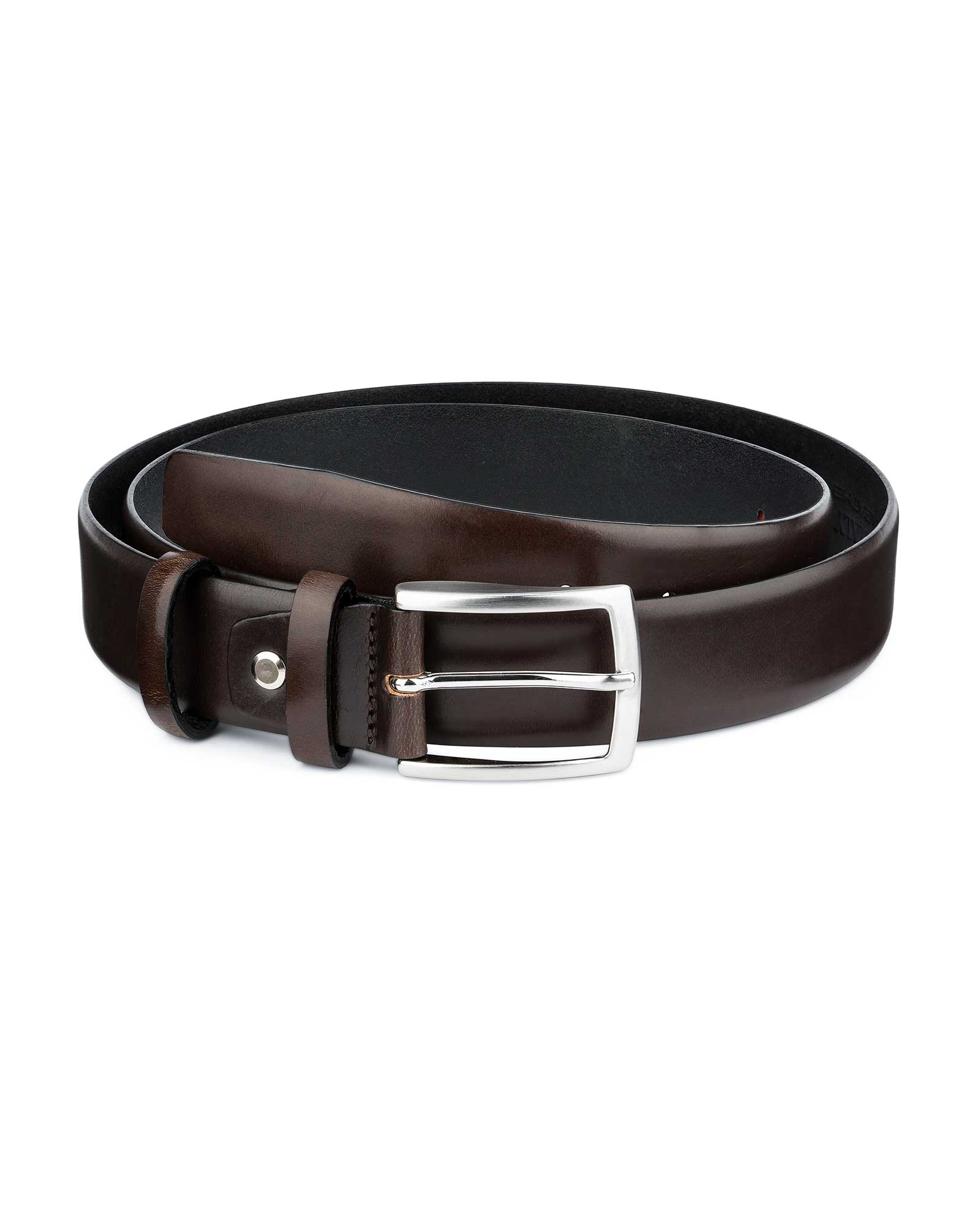 Buy Dark Brown Vegetable Tanned Leather Belt | LeatherBeltsOnline.com
