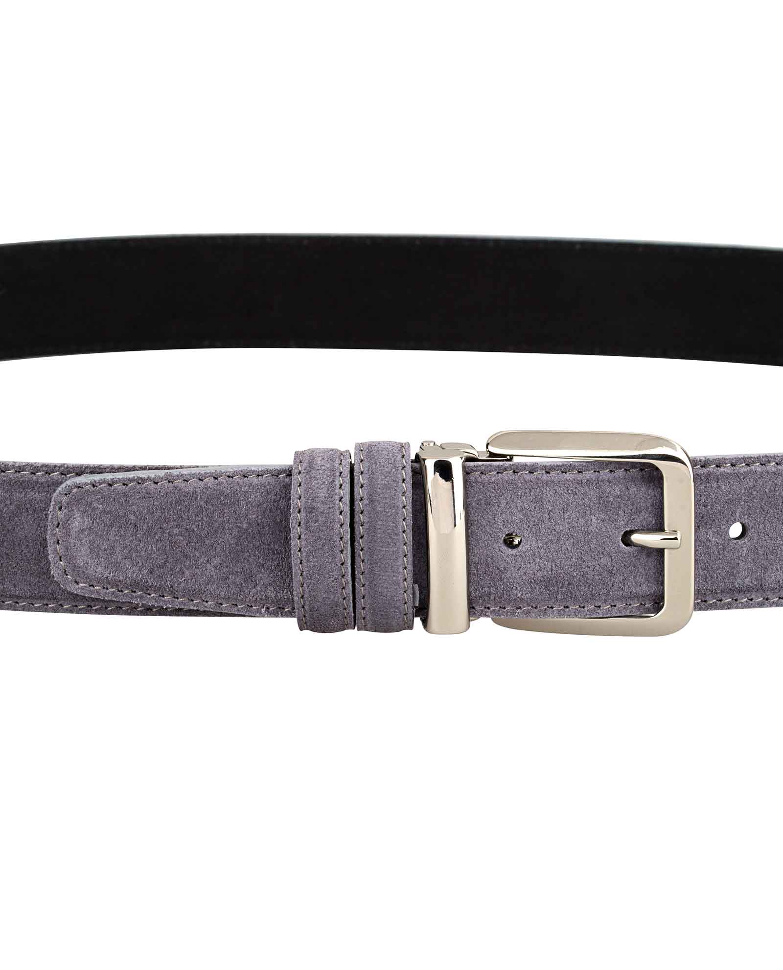 Buy Gray Suede Belt | Italian leather and buckle | LeatherBeltsOnline.com