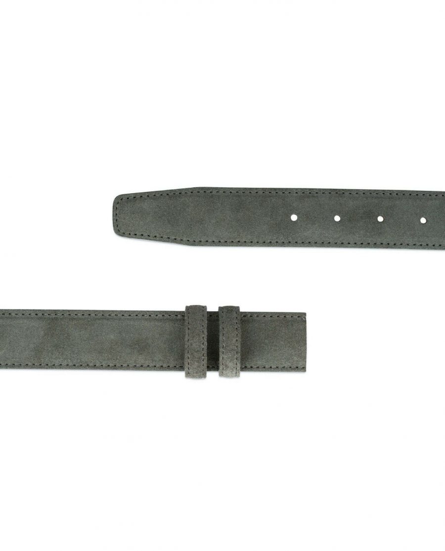 Grey Suede Belt Strap Capo Pelle 4