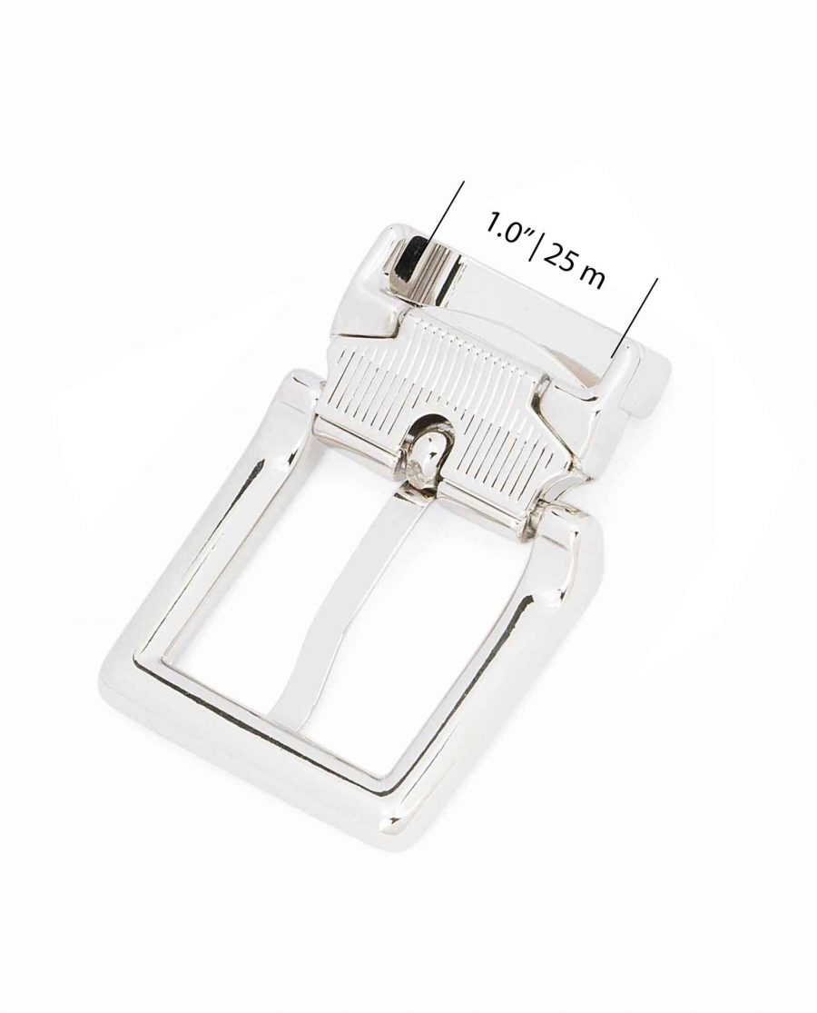 Italian-1-inch-Belt-Buckle-Square-Nickel-Clamp-on-Top-quality-Strap-fit-25-mm