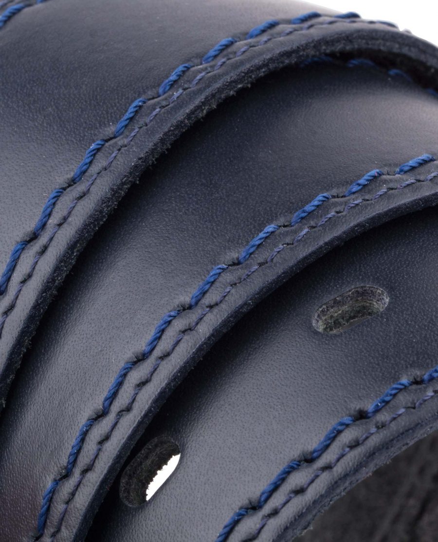 Italian-Blue-Leather-Belt-Threaded-Rolled-Version