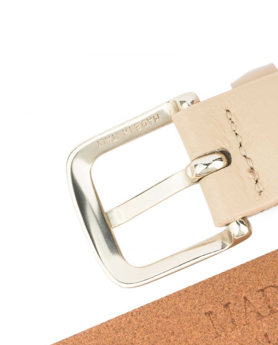 Ladies-1-inch-Belt-Beige-Leather-Made-in-Italy-buckle