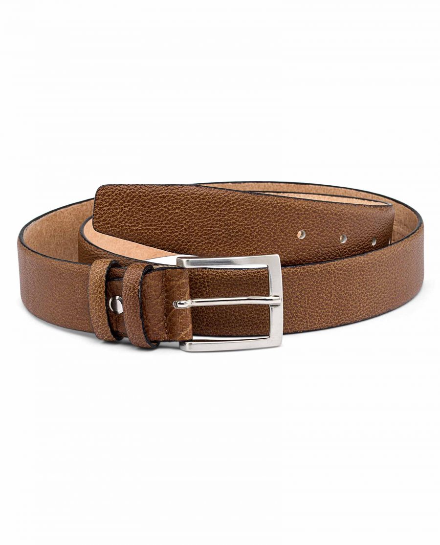 Mens-Beige-Leather-Belt-First-picture