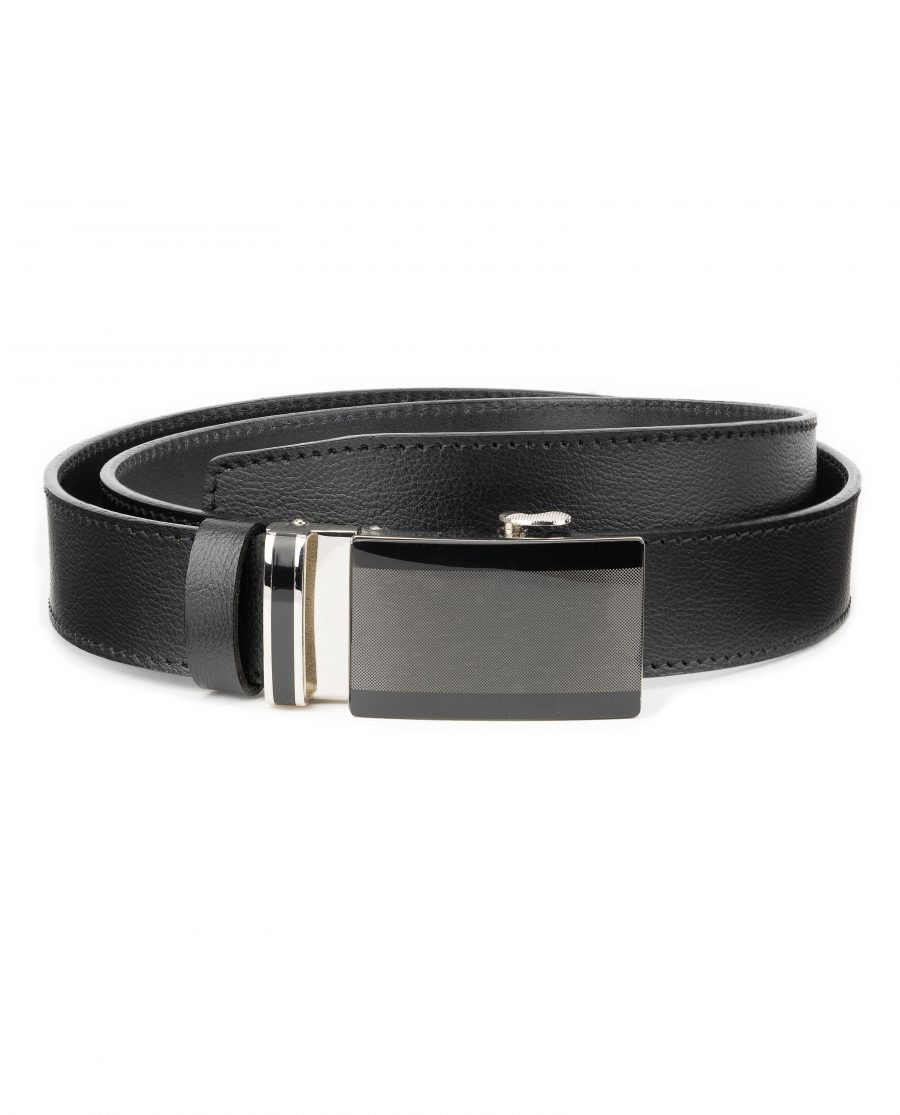 Mens-Black-Ratchet-Belt-Genuine-Leather-Capo-Pelle-Main-picture