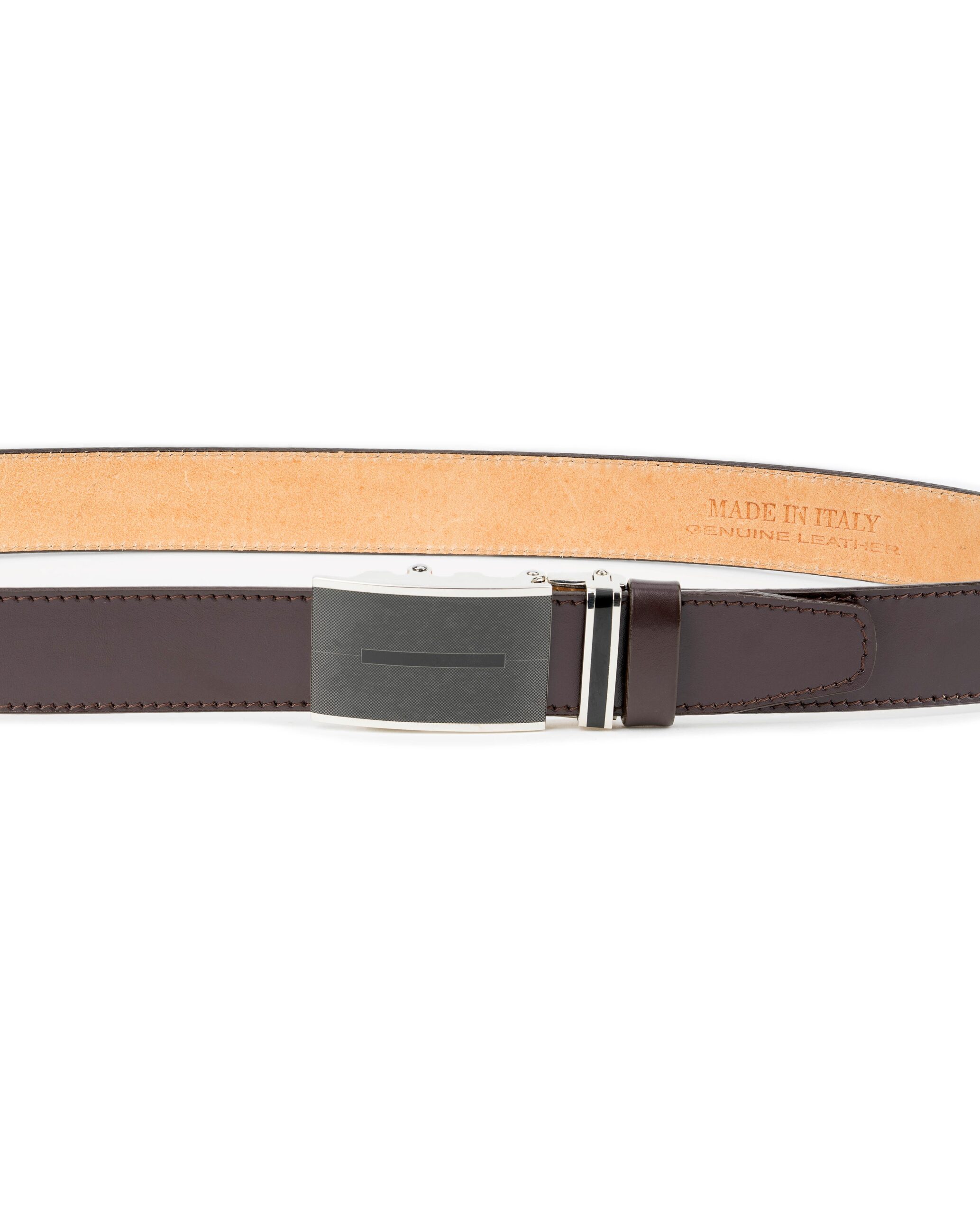 Mens-Brown-Automatic-Buckle-Belt-Genuine-Leather-On-trousers