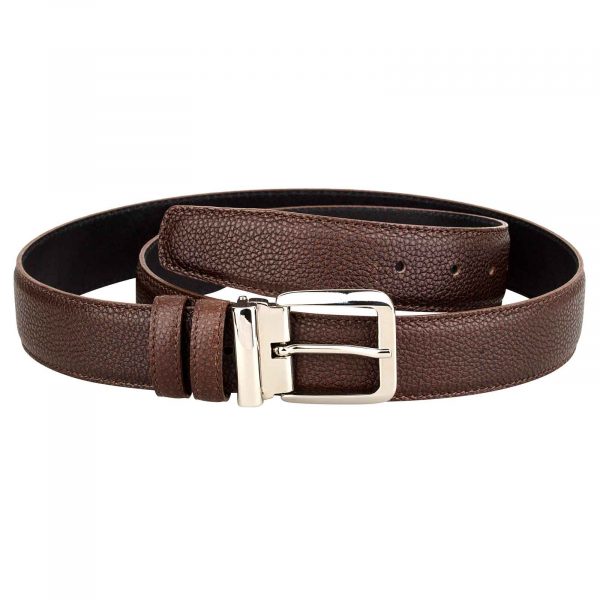 Mens-Brown-Belt-Italian-Buckle-Front-image