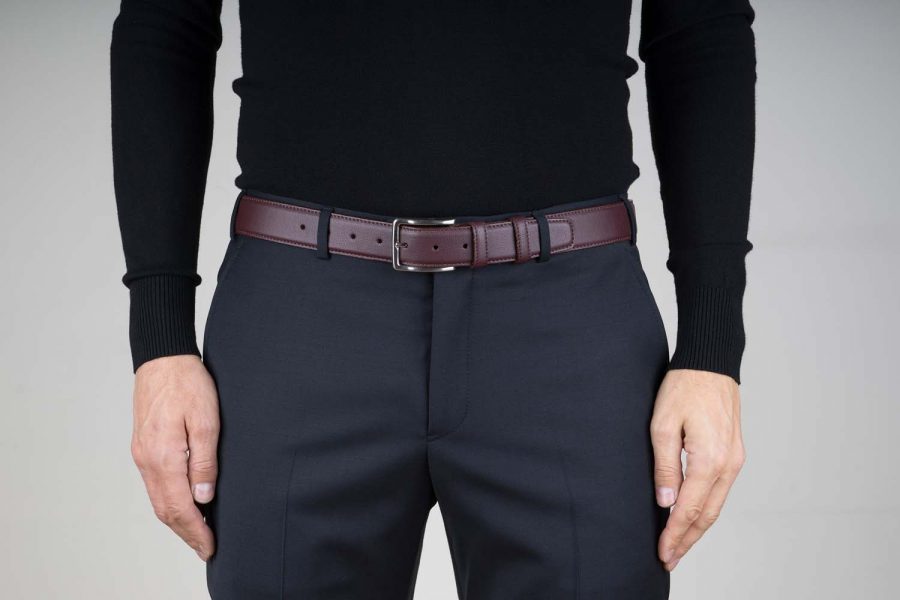 Mens-Burgundy-Leather-Belt-Live-on-Pants