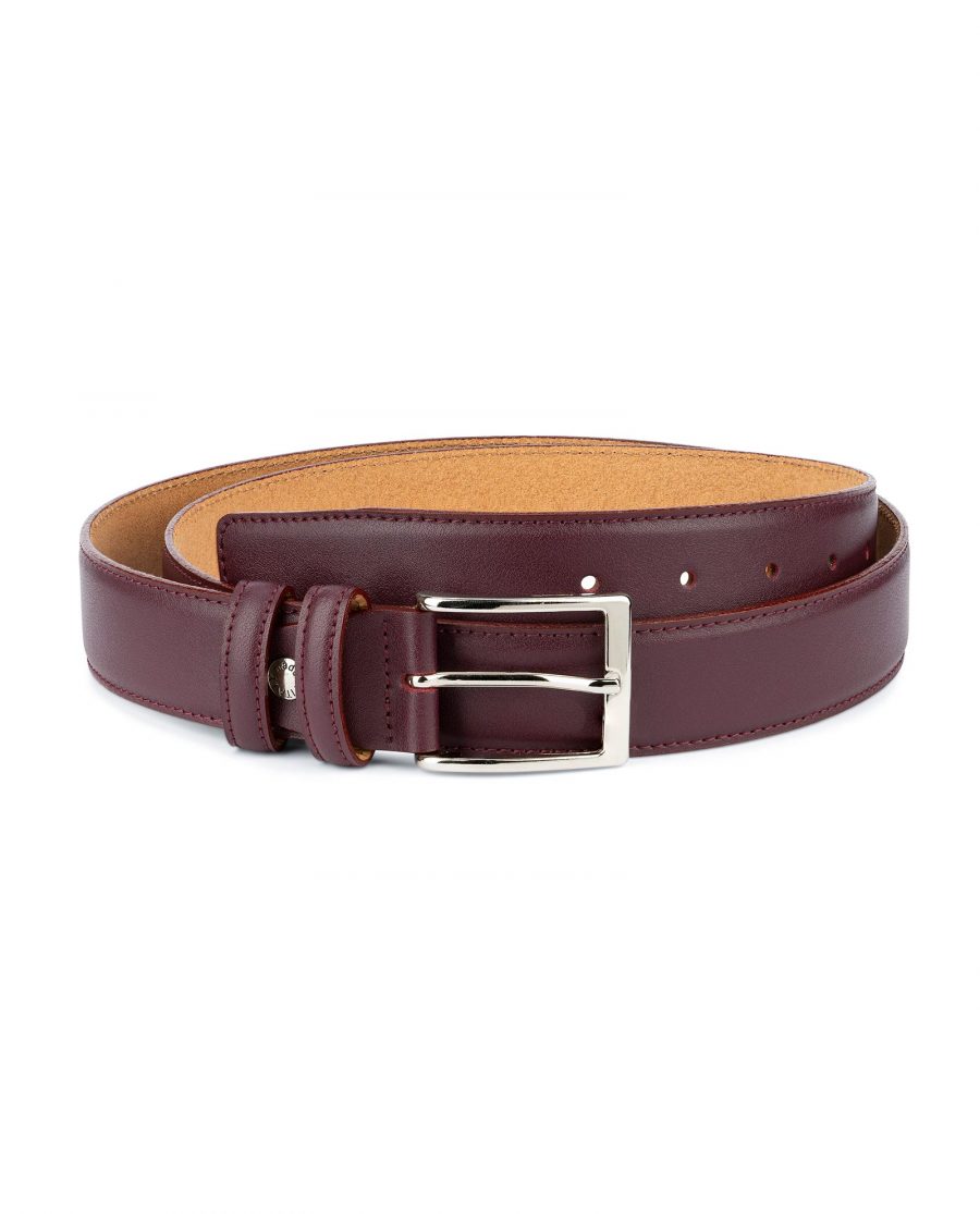 Buy Mens Burgundy Leather Belt | LeatherBeltsOnline.com