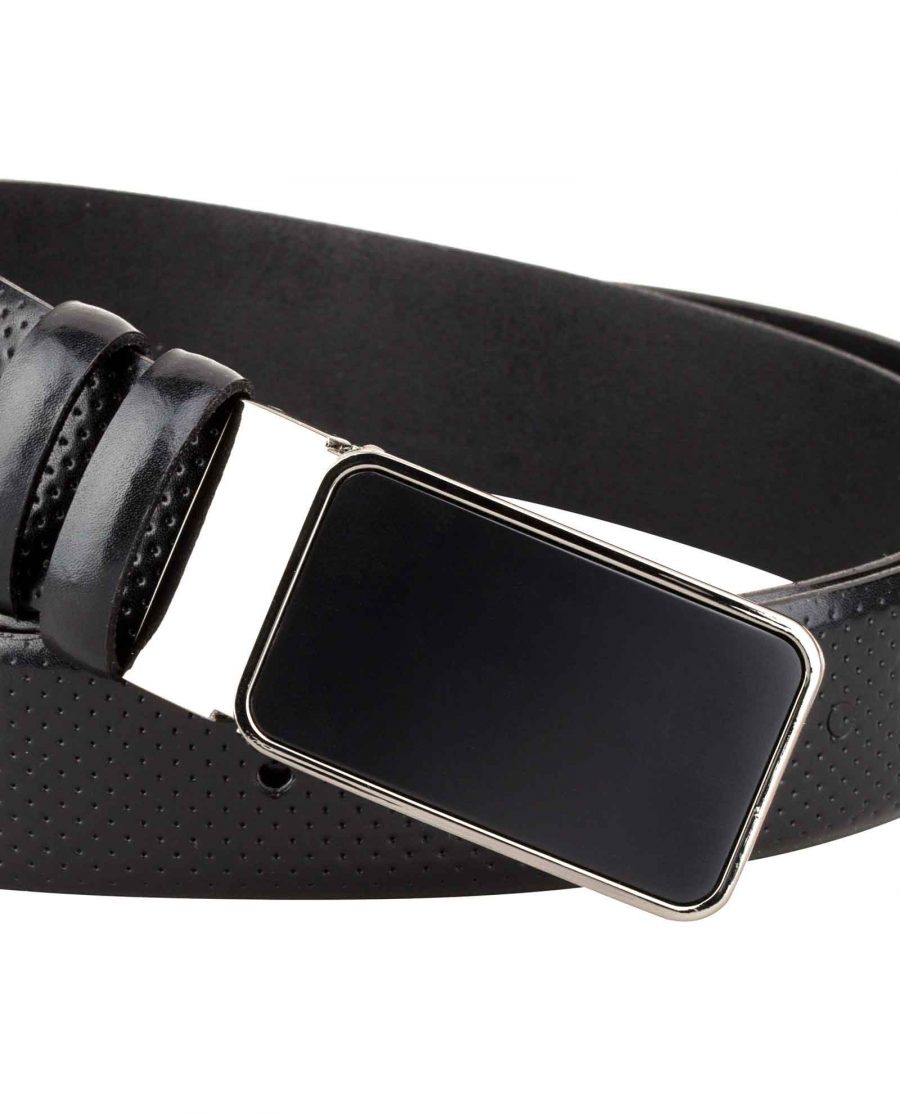 Mens-Golf-Belt-Perforated-Leather-Buckle-image
