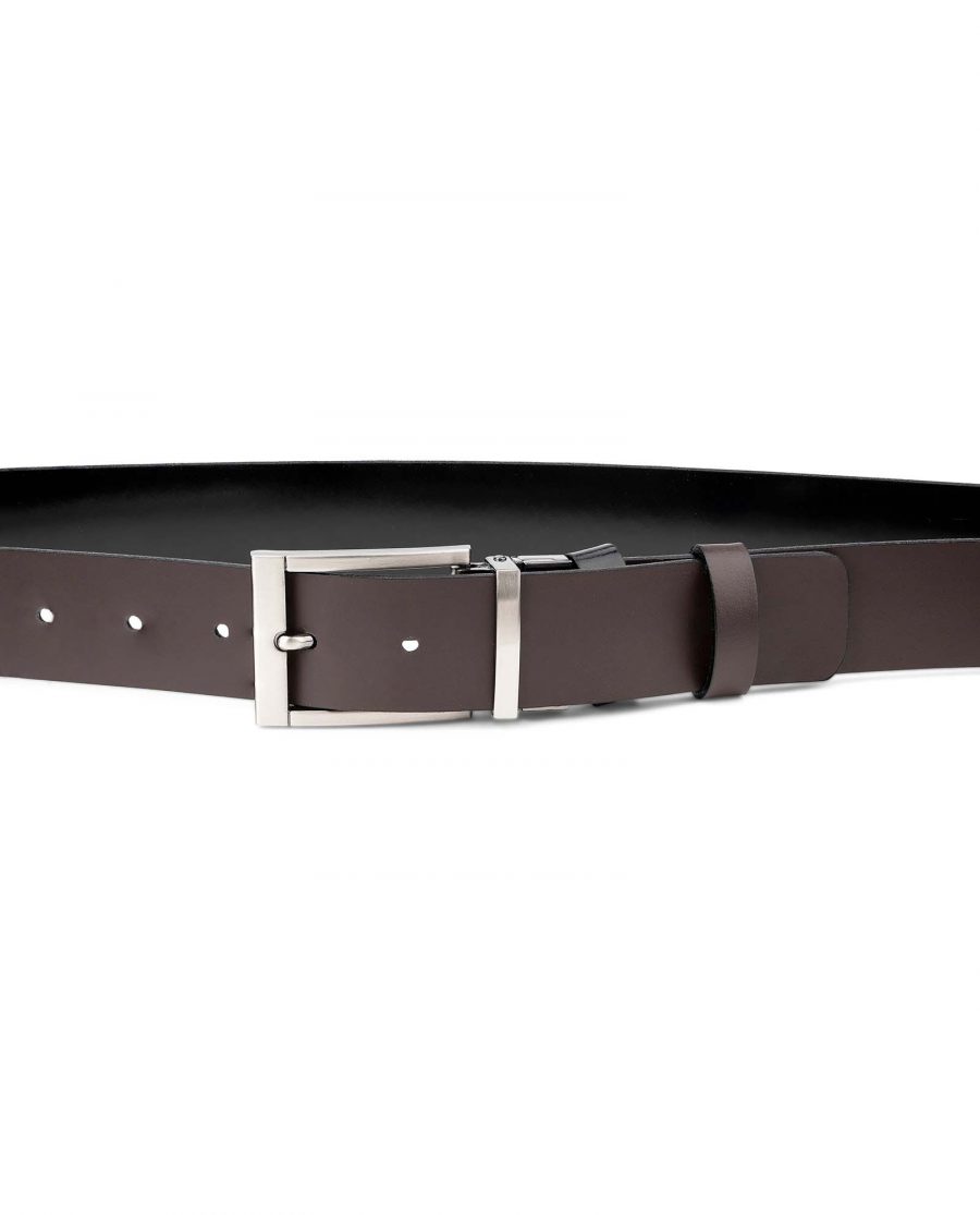 Mens-Patent-Leather-Belt-Black-Brown-Reversible-by-Capo-Pelle-Reverse-side