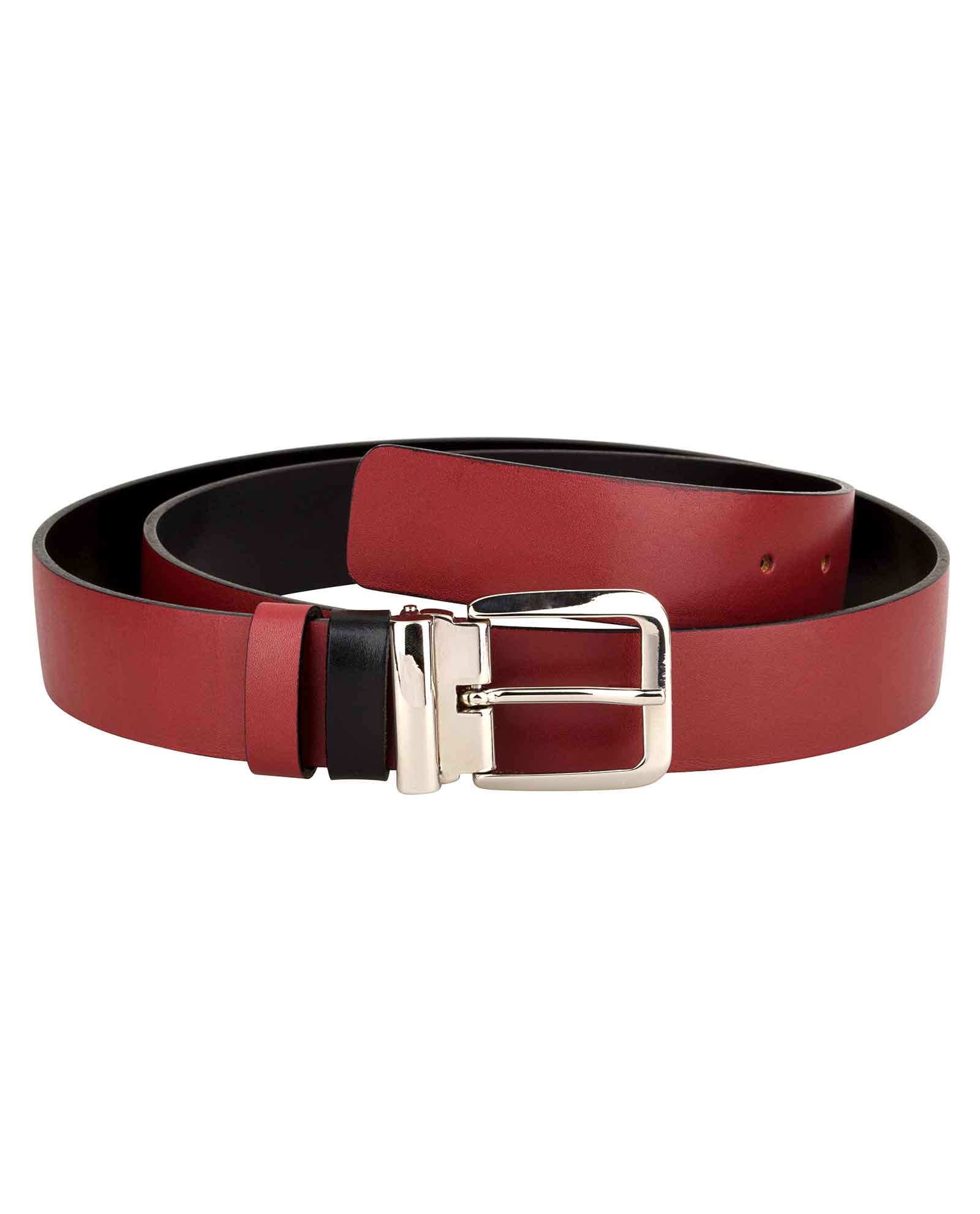 Buy Reversible Burgundy Leather Belt | Men's Buckle | Free Shipping
